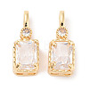 Brass Micro Pave Cubic Zirconia Pendants KK-C051-54G-02-1