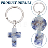 10Pcs 5 Styles Gemstone Keychains KEYC-CP0001-48-6