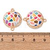 Printed Alloy Enamel Connector Charms AL-CBA2638-01-4