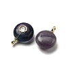 Natural Fluorite Flat Round Pendants X-G-H318-01G-A-02-2