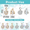 20Pcs 2 Colors Alloy Clear Cubic Zirconia Charms ZIRC-YW0001-38-3