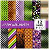 Halloween Pumpkin Spider Pattern Scrapbooking Paper PW-WG6476F-01-1