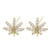 Brass Micro Pave Clear Cubic Zirconia Stud Earrings for Women EJEW-S217-D04-1