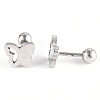 Tarnish Resistant 201 Stainless Steel Barbell Cartilage Earrings EJEW-R147-11-4