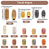 44Pcs Plastic & Resin Dreadlocks Braiding Beads OHAR-SC0001-21-2