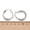 304 Stainless Steel Triple Twist Ring Stud Earrings EJEW-P324-08P-5