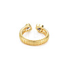 Brass Micro Pave Cubic Zirconia Cuff Rings RJEW-S045-155G-2