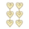 Rack Plating Heart Brass Pave Clear Cubic Zirconia Stud Earrings EJEW-Z059-05G-1