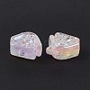 UV Plating Rainbow Iridescent Acrylic Beads PACR-M003-02E-4