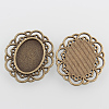 Filigree Wrap Oval Alloy Cabochon Settings PALLOY-N0088-11AB-NF-2