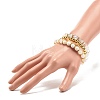 4Pcs 4 Style Gemstone & Brass Beaded Stretch Bracelets Set with Crystal Rhinestone for Women BJEW-JB07884-3