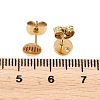 Ion Plating(IP) 304 Stainless Steel Stud Earring Findings STAS-P198-25-6mm-G-3