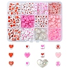 385Pcs Valentine's Day Theme Opaque/Transparent Acrylic Beads MACR-FS0001-93-1