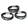 Natural Gemstone & Braided Microfiber Leather Multi-strand Bracelets for Women Men GG-CBAEA55-01-3