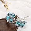 Synthetic Turquoise Round Beaded Bangles WG537C6-01-2