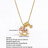 304 Stainless Steel Enamel & Cubic Zirconia Horse Pendant Necklaces for Women WGB99B5-01-2