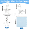 4Pcs Ocean 925 Sterling Silver Starfish Charms STER-BBC0009-90-2