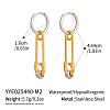 Two Tone 304 Stainless Steel Hoop Dangle Earrings for Women HI0362-2-1