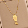 Ocean 304 Stainless Steel Embossed Fish Pendant Necklaces for Women WG27532-04-1