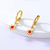 Brass Enamel Leverback Dangle Earrings for Women WO0430-3