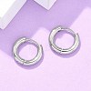 Tarnish Resistant 304 Stainless Steel Huggie Hoop Earrings EJEW-F111B-13mm-P-5