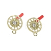 Rack Plating Golden Alloy with Rhinestone Stud Earring Findings EJEW-B036-02G-09-1
