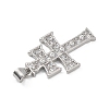 Religion Brass Micro Pave Clear Cubic Zirconia Pendants KK-B177-03P-01-2