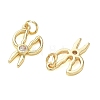Brass Micro Pave Clear Cubic Zirconia Pendants KK-T085-11G-2