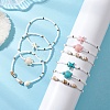 3Pcs Synthetic Turquoise Beads Stretch Bracelets for Women BJEW-JB13493-1