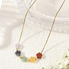 Natural Mixed Gemstone Beaded Pendant 304 Stainless Steel Boston Link Chain Necklaces NJEW-JN06419-03-1