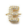 Brass Micro Pave Cubic Zirconia Letter Links KK-I717-04E-1