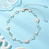 Ocean Starfish Turtle Synthetic Turquoise & Round Moonstone Beaded Adjustable Waxed Nylon Cord Necklaces for Women NJEW-TA00234-1