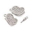 Brass Micro Pave Clear Cubic Zirconia Box Clasps KK-C075-14P-1