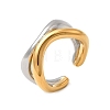 304 Stainless Steel Two Tone Cuff Rings RJEW-Z110-04GP-4