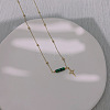 Synthetic Malachite & Stainless Steel Star Pendant Ball Chain Necklaces for Women YH4149-4-1