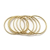 7Pcs PVD Vacuum Plating 202 Stainless Steel Plain Ring Bangle Sets BJEW-M317-16B-G-1