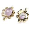 Natural Amethyst Faceted Oval Connector Charms G-G181-06G-04-2