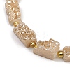 Electroplated Natural Druzy Agate Beads Strands G-R012-A02-01-3