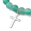 Cross 201 Stainless Steel Charm Bracelets BJEW-JB13251-4