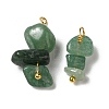 Natural Green Aventurine Pendants KK-P242-31G-04-1