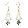 Paua Shell Dangle Earrings EJEW-JE07179-01-2
