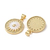 Brass Micro Pave Clear Cubic Zirconia Pendants KK-B083-35A-G-2