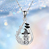 Halloween Alloy Enamel Teardrop with Pumpkin Pendant Necklaces WG58090-01-1