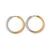 304 Stainless Steel Two Tone Hoop Earrings EJEW-P313-02F-G-4