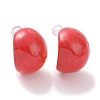 Enamel Bean Stud Earrings EJEW-F307-01G-2