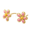 Rack Plating Flower Brass Stud Earrings EJEW-H016-42G-3