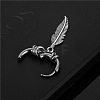 304 Stainless Steel Feather Hoop Earrings FS-WG60A23-02-2
