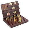 2Pcs 2 Styles Wood Commemorative Coin Storage Slotted Display Stands AJEW-WH0796-59-1