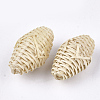 Handmade Reed Cane/Rattan Woven Beads X-WOVE-T006-078-2