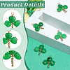 8Pcs Saint Patrick's Day Dyed Natural Malaysia Jade Shamrock Pendants PALLOY-BM00030-6